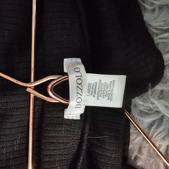 BOZZOLO | NWT BLACK 2 PIECE CROP AND SKIRT SET LARGE - Picture 3 of 7